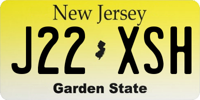 NJ license plate J22XSH