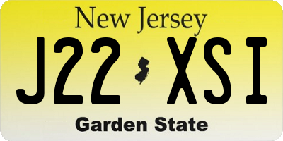 NJ license plate J22XSI