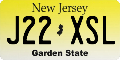 NJ license plate J22XSL