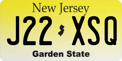 NJ license plate J22XSQ