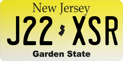 NJ license plate J22XSR