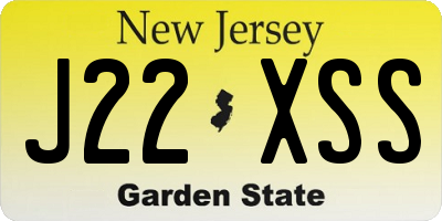 NJ license plate J22XSS