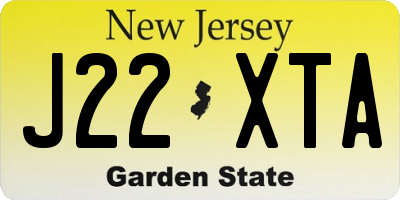 NJ license plate J22XTA