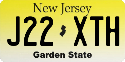 NJ license plate J22XTH