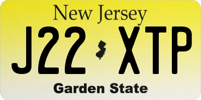 NJ license plate J22XTP