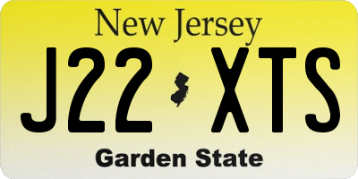 NJ license plate J22XTS