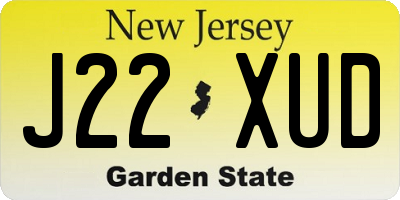 NJ license plate J22XUD