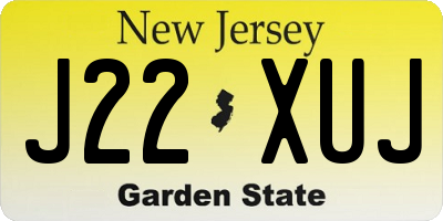 NJ license plate J22XUJ