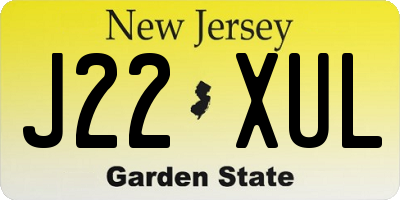 NJ license plate J22XUL