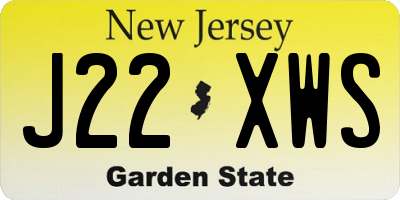NJ license plate J22XWS