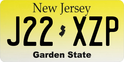 NJ license plate J22XZP