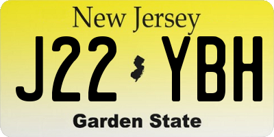 NJ license plate J22YBH