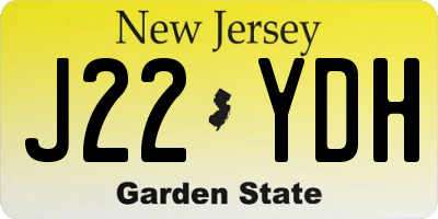NJ license plate J22YDH