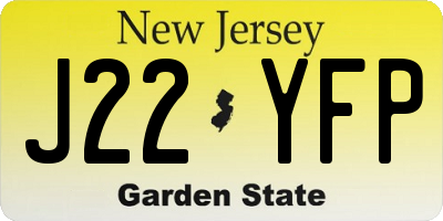NJ license plate J22YFP