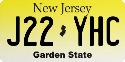 NJ license plate J22YHC