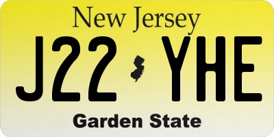 NJ license plate J22YHE