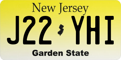NJ license plate J22YHI