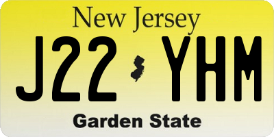 NJ license plate J22YHM