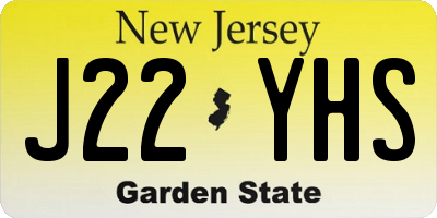 NJ license plate J22YHS