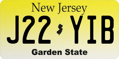 NJ license plate J22YIB