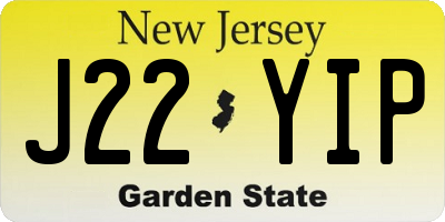 NJ license plate J22YIP