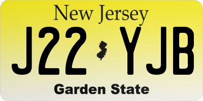 NJ license plate J22YJB