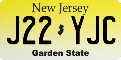 NJ license plate J22YJC