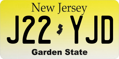 NJ license plate J22YJD