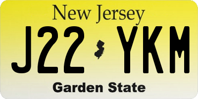 NJ license plate J22YKM