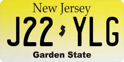 NJ license plate J22YLG