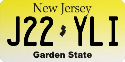 NJ license plate J22YLI