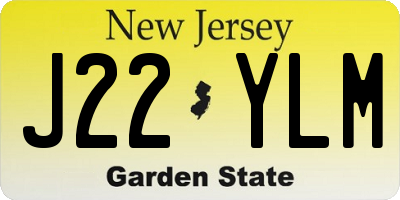 NJ license plate J22YLM