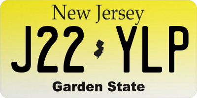 NJ license plate J22YLP