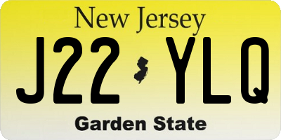 NJ license plate J22YLQ