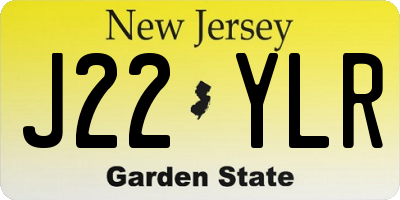 NJ license plate J22YLR