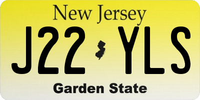NJ license plate J22YLS
