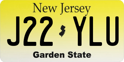 NJ license plate J22YLU
