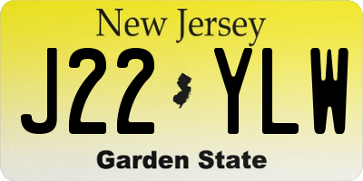 NJ license plate J22YLW