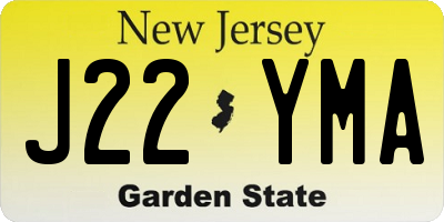 NJ license plate J22YMA