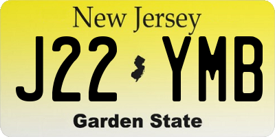 NJ license plate J22YMB