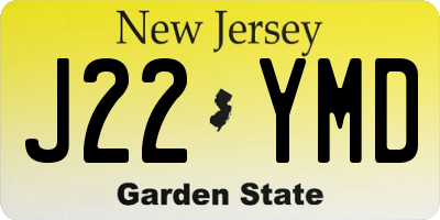 NJ license plate J22YMD