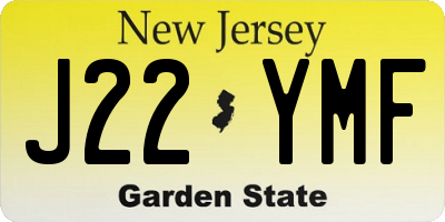 NJ license plate J22YMF