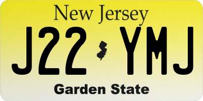 NJ license plate J22YMJ