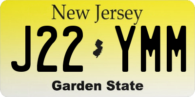 NJ license plate J22YMM