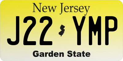 NJ license plate J22YMP