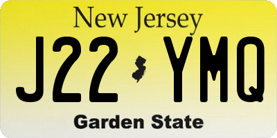 NJ license plate J22YMQ