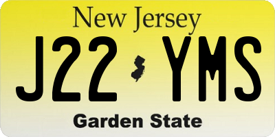 NJ license plate J22YMS