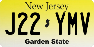 NJ license plate J22YMV