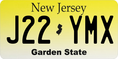 NJ license plate J22YMX
