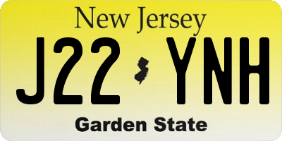 NJ license plate J22YNH